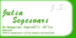 julia segesvari business card